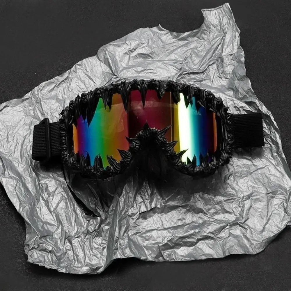 Unisex Punk Style UV Protective Goggles - Handmade Lightweight Plastic Wrap-Around Luggage & Bag Charm Accessory, Anti-Wind & Sand, 1 Size, for Outdoors Skiing