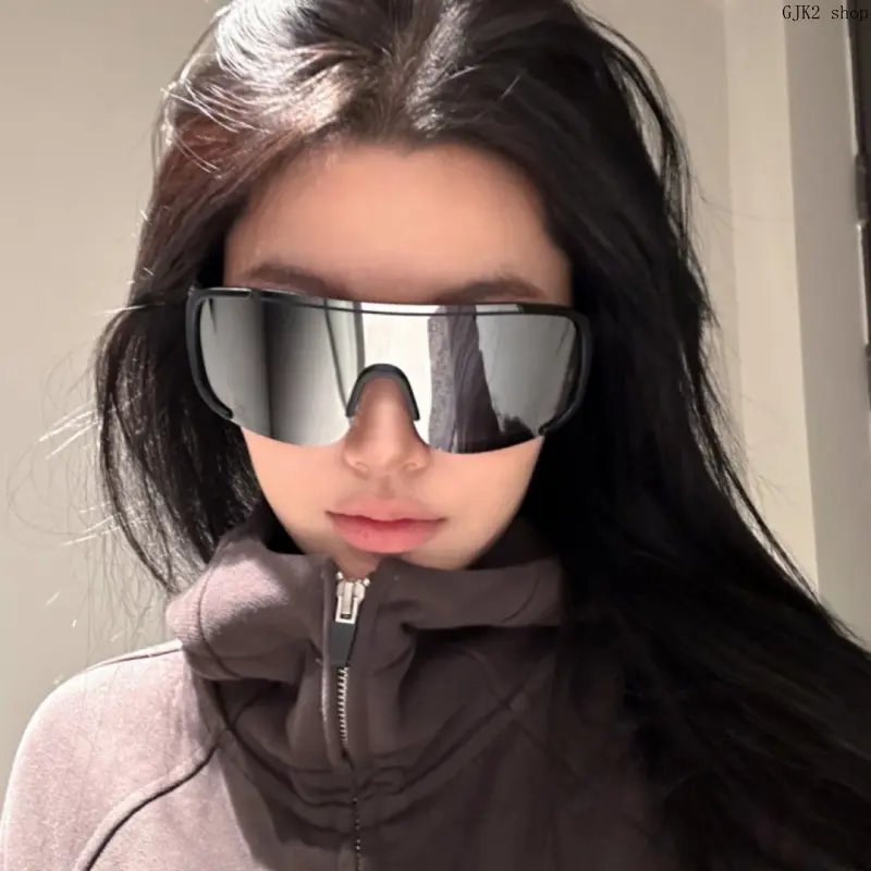 One Piece Wrap Around Sports Sunglasses UV Protection Color Mirror Windproof Cycling Running Mountaineering Glasses