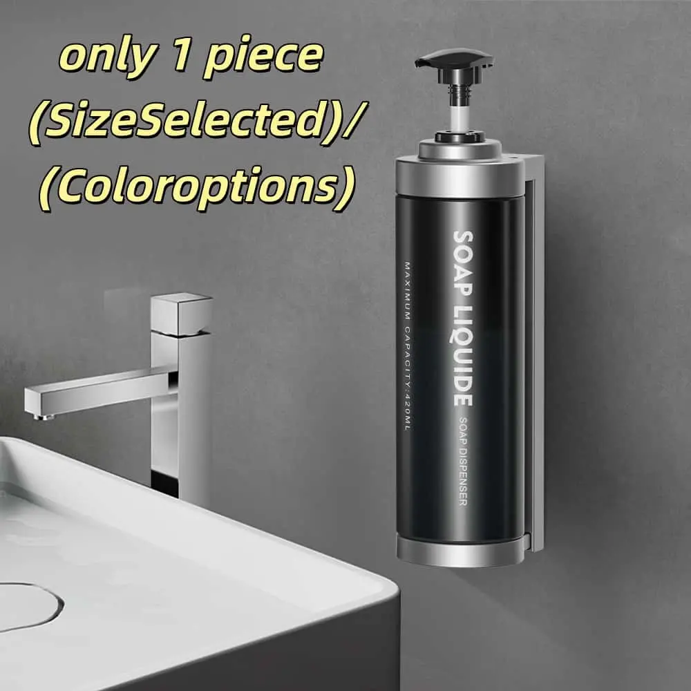 Wall Mounted Transparent Soap Dispenser Pump 420ML, Lockable Key-Lock Design, Abs+pet Durable Material, Dual Installation for Kitchen Shower Shampoo