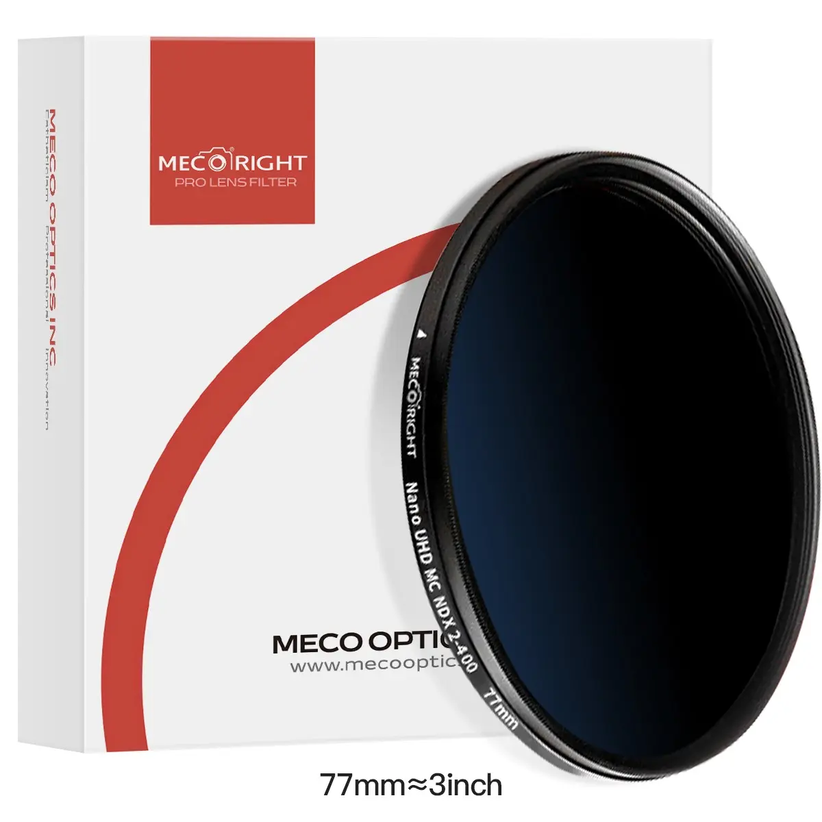 MECO MC NDX Variable ND Filter 2-400 16-2000 Suitable for camera lenses of Canon Sony Fujifilm Nikon Tamron and Sigma 37 40.5 43 46 49 52 55 58 62 67 72 77 82 86 95 105mm Stepless variable Neutral Density Coating Three-proof design