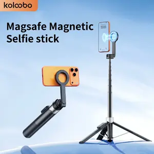 Magnetic Smartphone Selfie Stick Tripod for iPhone 12-17 and Android Phones, Auto Open Phone Tripod with Wireless Remote, Compatible with Magsafe Case