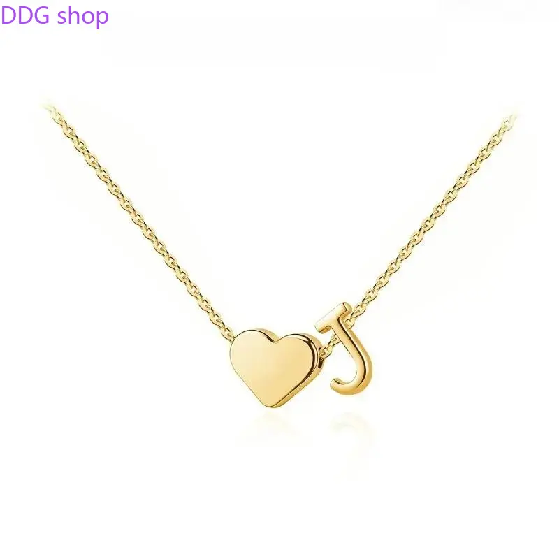 Tiny Initial Necklaces for Women Golden Heart Letter A-Z Necklace Dainty Heart Name Necklace Personalized Initial Tag Pendant Birthday Gifts Anniversary Gifts Jewelry for Women Girls Mother's Day Gift summerwins,summerwins