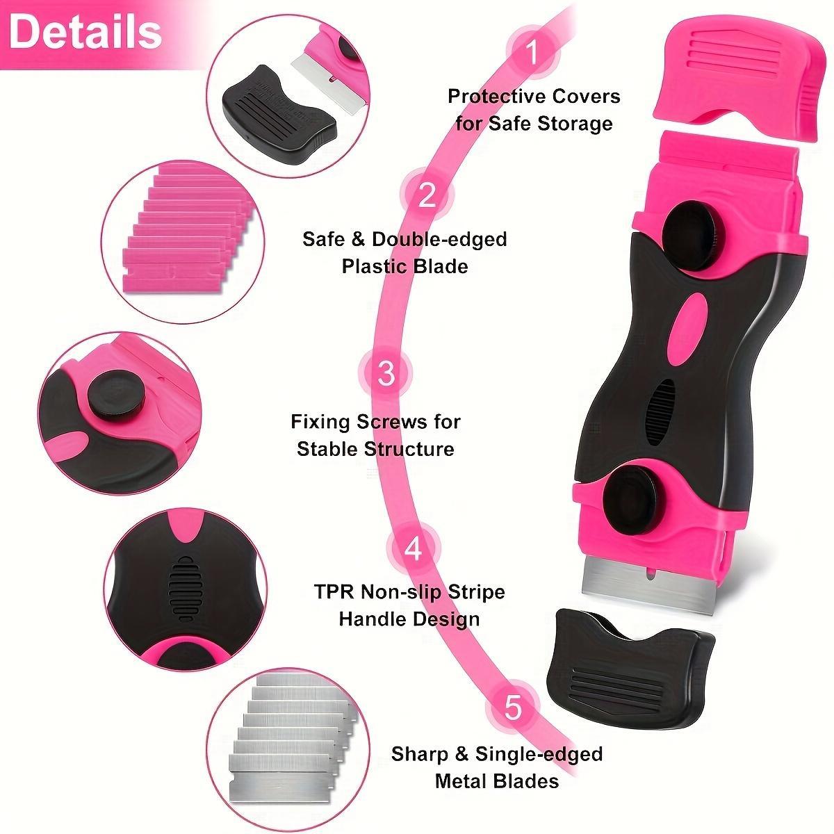 Multifunctional Scraper Tool, 1 Set Including 2 Counts Universal Scraper Tool with 20 Blades, Glass Scraper, Kitchen Fluid Cleaning Tool, Household Items, Home Cleaning Tool, Bathroom Accessory