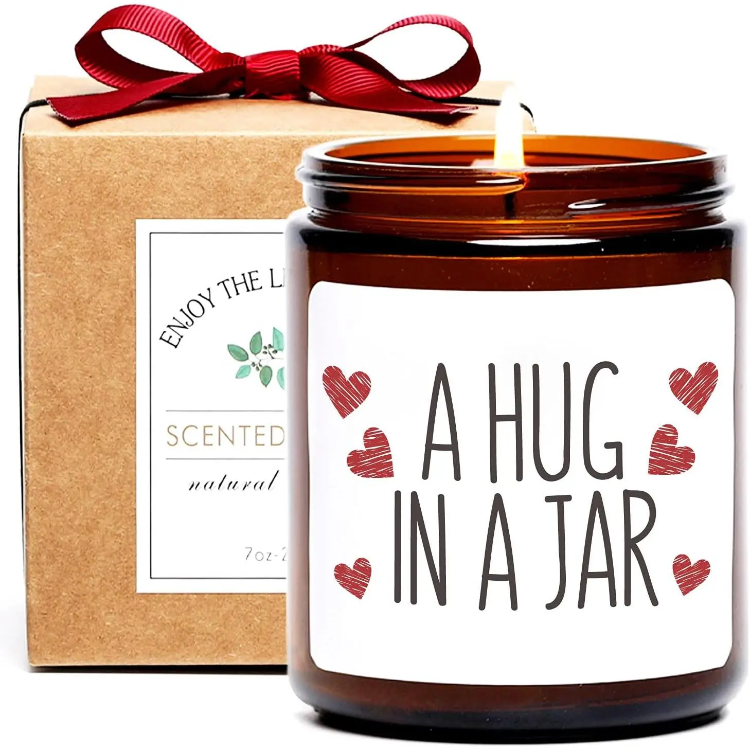 Sympathy Gifts for Loss of Loved ,Get Well Gifts for Women,7oz | Sandalwood Candle,Hug in a Jar Candle,Condolences  for Loss,Bereavement ,Get Well Soon Thank You Gifts for Women