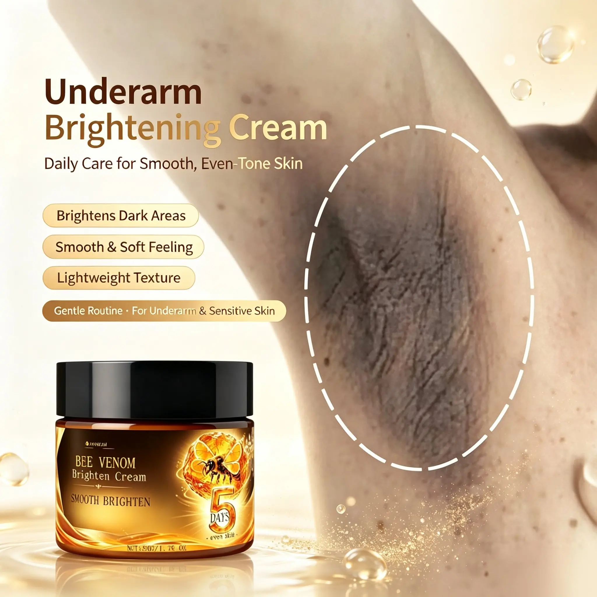Bee Venom Brightening Cream for Dark Spots & Dull Skin – Smooth, Even Tone 50g