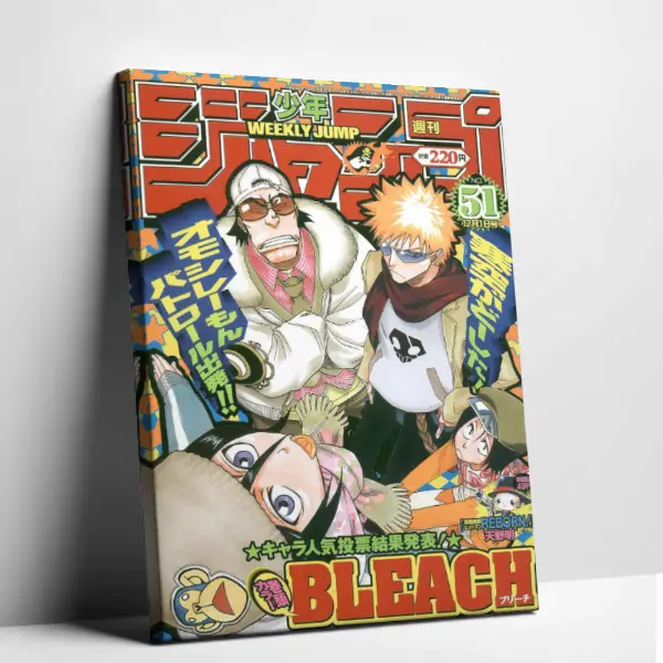 BLEACH Anime Poster Canvas Wall Art Ichigo Kurosaki Weekly Jump Manga Cover HD Print Japanese Manga Decor Bedroom Living Room Gaming Room Man Cave Gift for Anime Fans Collectors Aesthetic Retro Shinigami Sword Action Limited Edition