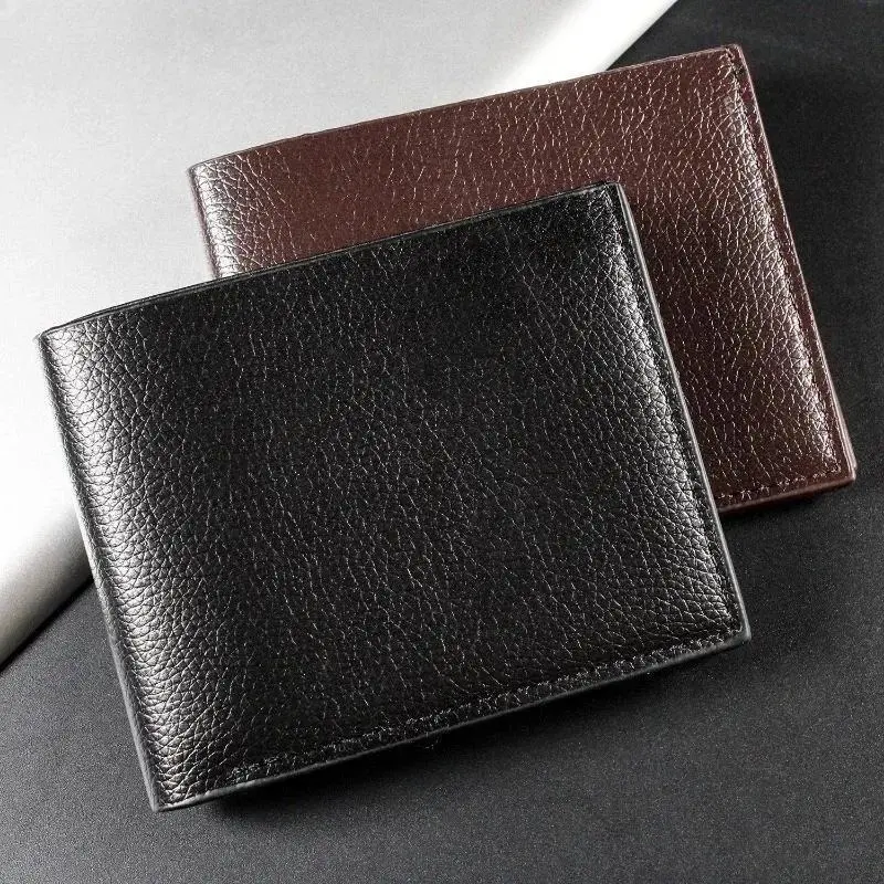 Men's Accessories - Genuine Cowhide Leather Bifold Purse, Minimalist Design with Multi-Card Slots and Cash Storage, Wallet, Mens Wallet