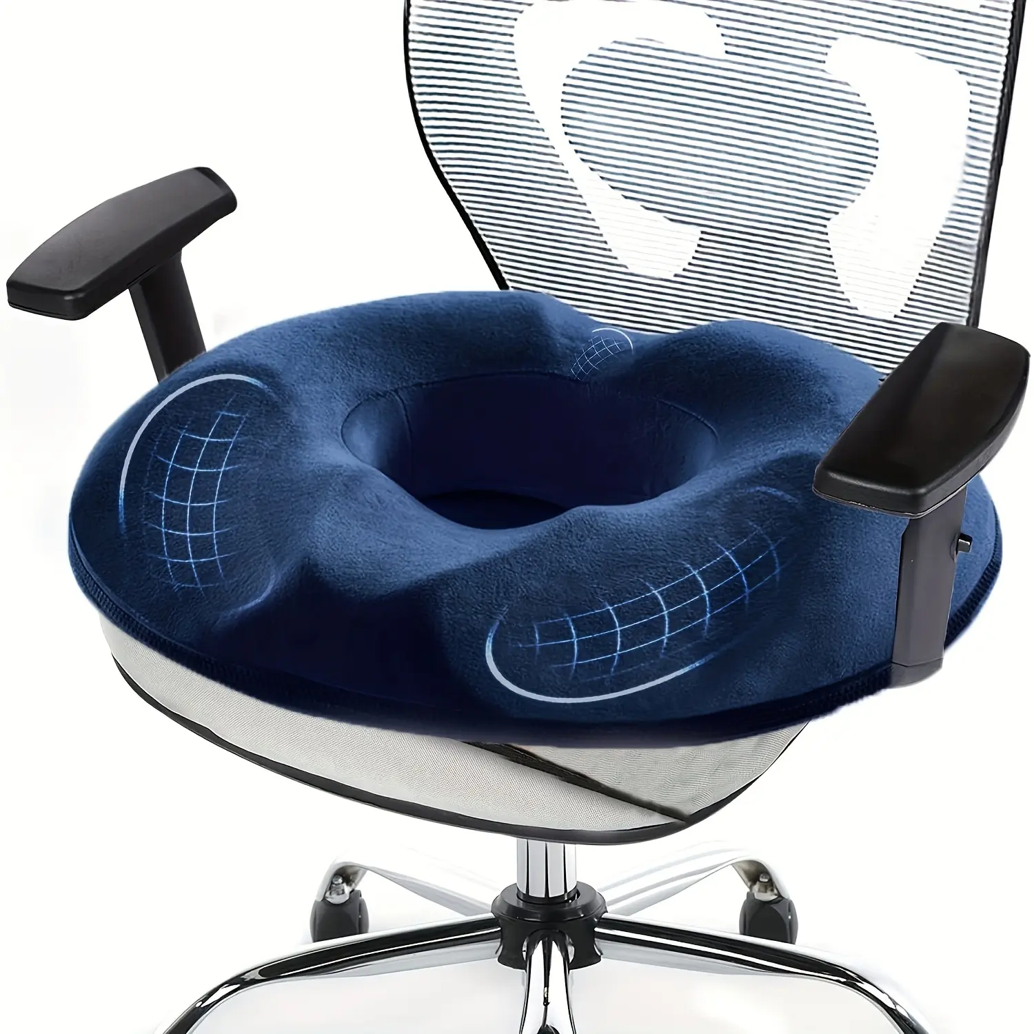 Memory Foam Donut Cushion – Tailbone, Hemorrhoid, and Coccyx Support; Pregnancy Seat Cushion; Hip-Lifting Yoga Pillow; Suitable for Car, Office, and School Chairs
