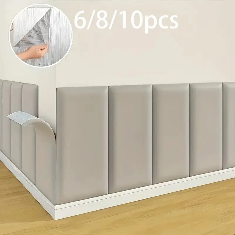 6/8/10pcs Self-Adhesive Heat Resistant 3D Wall Panels, 12mm Thick Xpe Board, Easy Install Leather Look Wall Tiles, Modern Home Decor, Peel And Stick Panels For Walls, Stick On Wall Panels