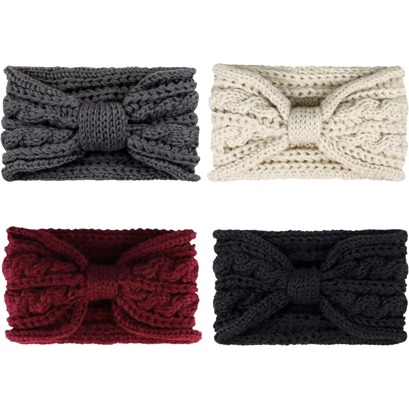 Knit Crochet Headband for Women Ear Warmer Soft Turban Stretch Warmer Headbands Winter Fashion  Wrap