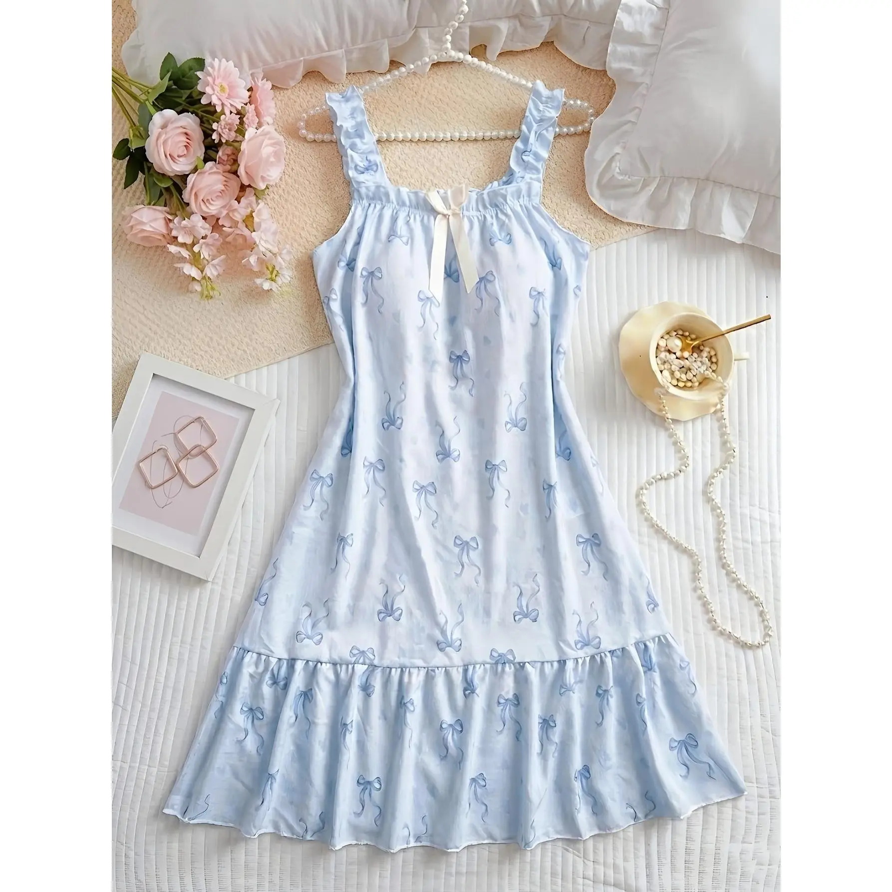 2026Freshly printed-piece suspender home wear, with a slight stretch a snug and comfortable fit, simple and elegant design, perfect relaxing at home in comfort and style