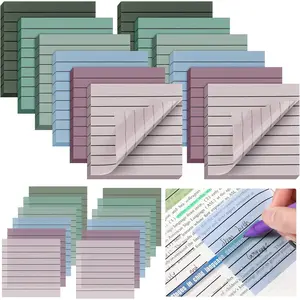 24 Pack 720 Sheets Transparent Sticky Notes Translucent Clear Lined Self Sticky Notes for  Tabs, Book Tabs, Office School Supplies(3 x 3 Inch, Color)