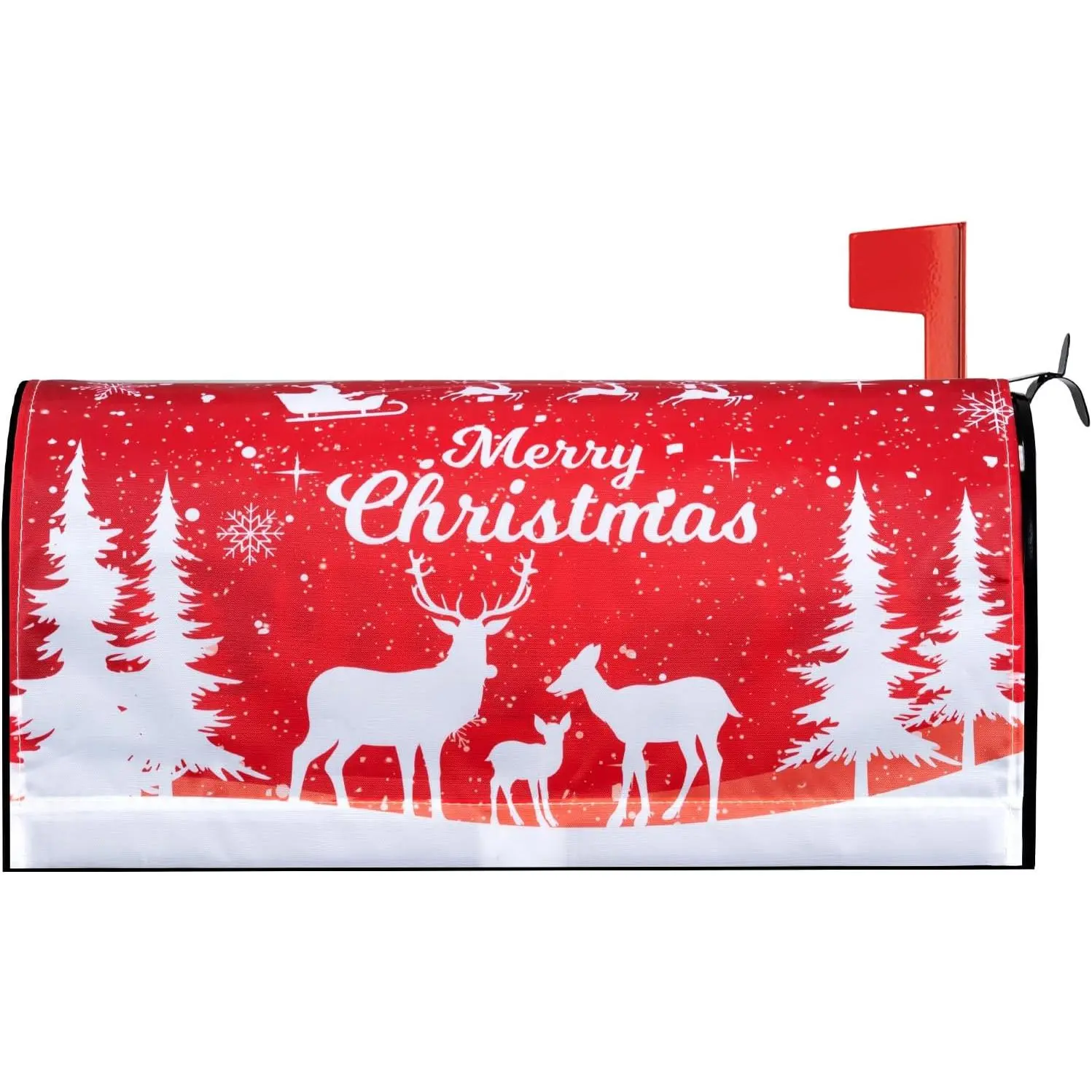 Christmas Mailbox Cover - 21"x18" Outdoor Reindeer-Designed Decor, Default Accessory for Home Improvement, Garden Yard Mailboxes