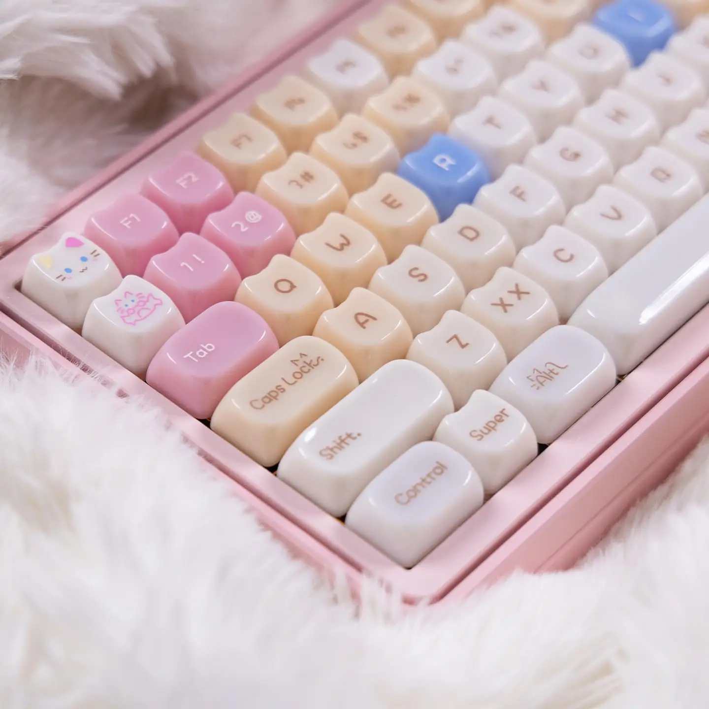 Keycaps,  Shape Clear Keycaps Transparent, Mao Profile, 130  Shine Through Custom Set for Mechanical Keyboards, 60- Compatible (--Keycap-Set)