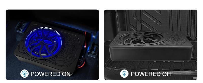 SUNDAY MIRTH 2025 Upgraded 10 Inch 1200W Slim Car Subwoofer with LED LightsAudio Sub Built in Amplifier Outstanding Heat Dissipation, Powerful Bass for Passion Dr1200W 10inch Slim Under Seat Powered Car Subwoofer