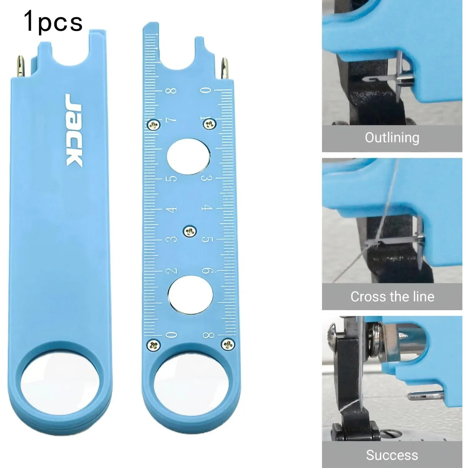 Third Generation Sewing Machine Threader, Integrated Sewing Tool with Magnetic Picker, Magnifier, Ruler, Multifunctional Sewing Accessories and Supplies for Home and Factory Use