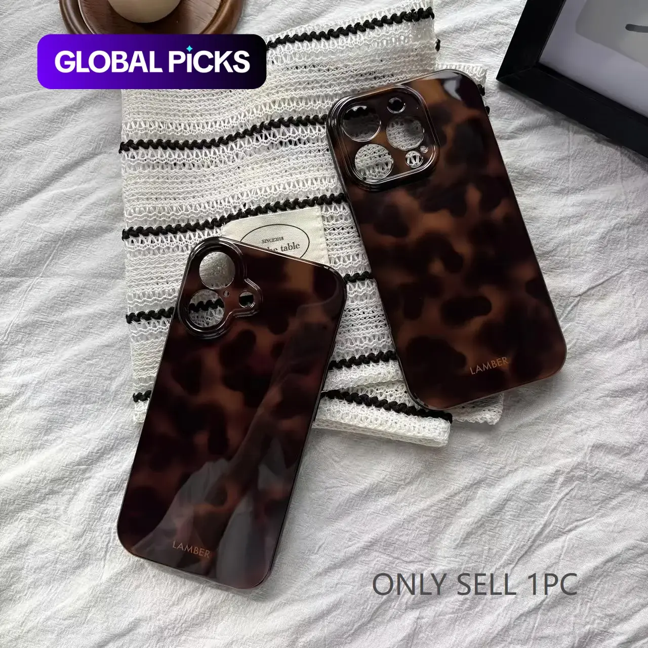 Leopard Print Amber Gradient Mobile Phone Case Accessories for iPhone 17,16,15,14,13,12,11 Series Pro Max Plus Air, Stylish Cover for Men & Women