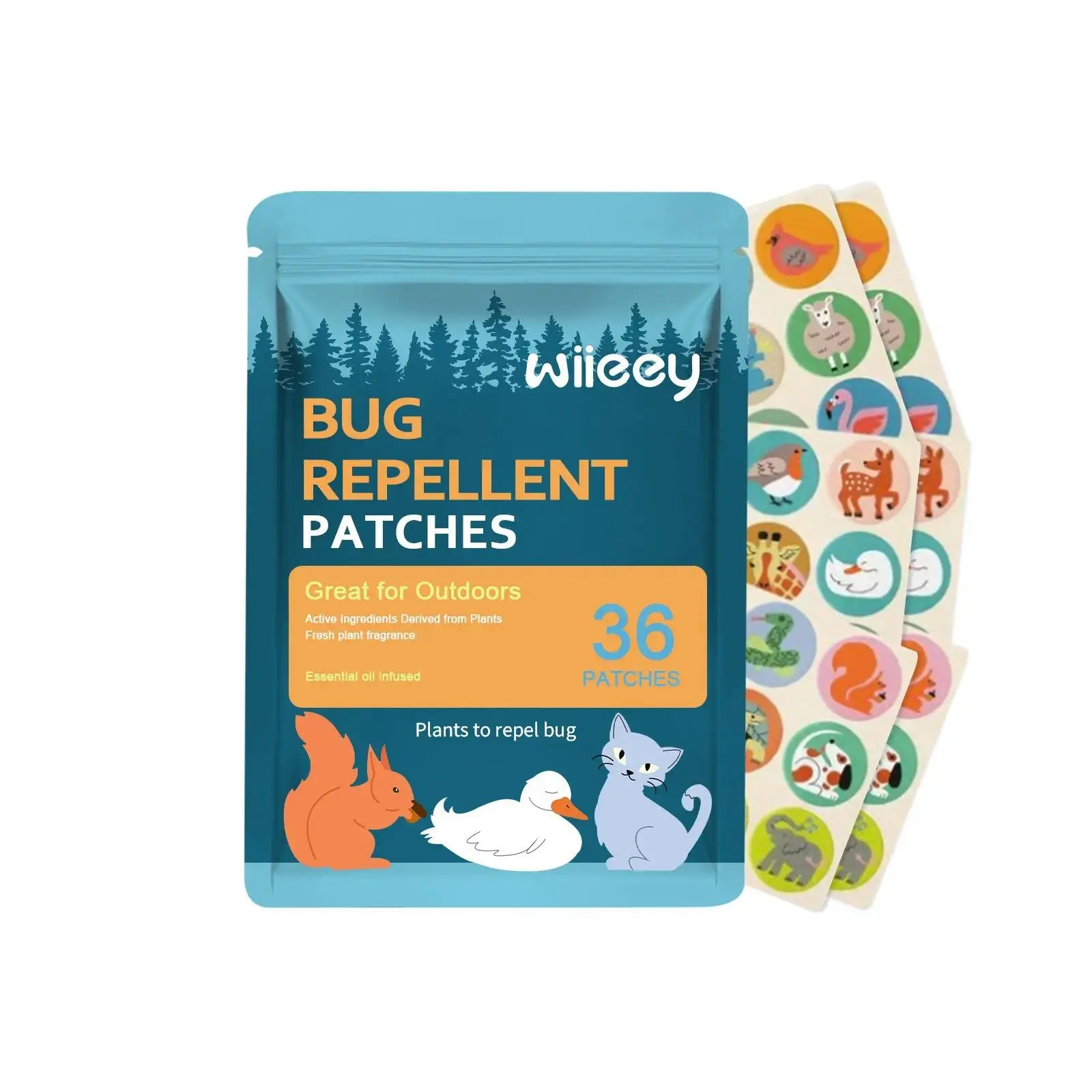 Animal Pattern Outdoor Insect Repellent Bug Repellent Mosquito Repellent Stickers, Cute Animal Designs, Stick on Clothes, Backpacks, Chairs, Long-Lasting Effect, Mosquito Repellent Patches