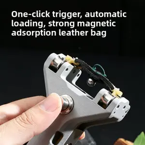Metal outdoor automatic slingshot with high-precision auto-loading magnetic rubber band