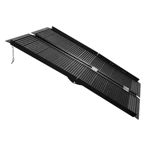 Heavy-Duty Portable Folding Aluminum Wheelchair Ramp – Non-Slip, 800 lbs Capacity, Versatile Access for Steps, Doorways, Curbs, Stairs – Lightweight Manual Garden Tool Set with Handle – 6FT