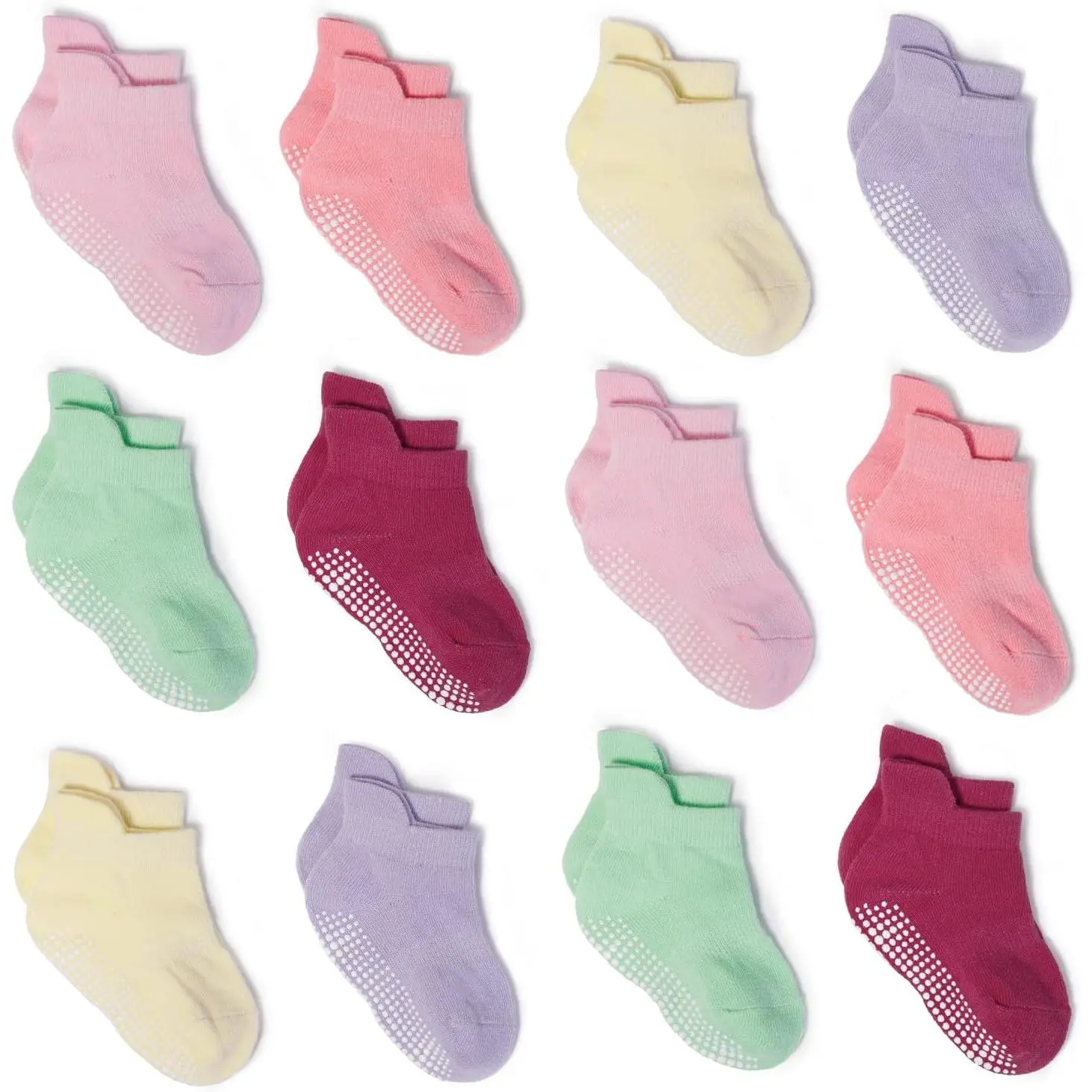 Baby Non-Slip Ankle Socks with Skid-Resistant Soles for 0-3 Years Daily Wear, Fast Shipping, Pink Princess Style Infants Toddlers