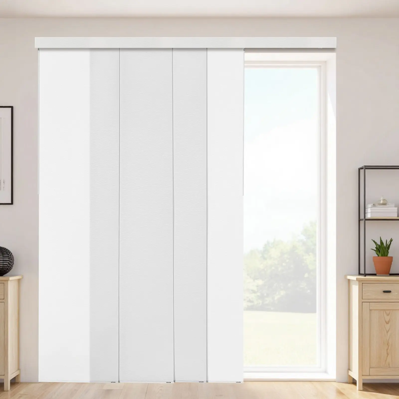 VEVOR Polyester Panel Track Blinds, Silent Slide Extendable 45.8-86 in W Track, Trimmable Up to 96 in H Curtains, Vertical Blinds for French Doors, Room Dividers, Windows, Balcony Doors,sohochic