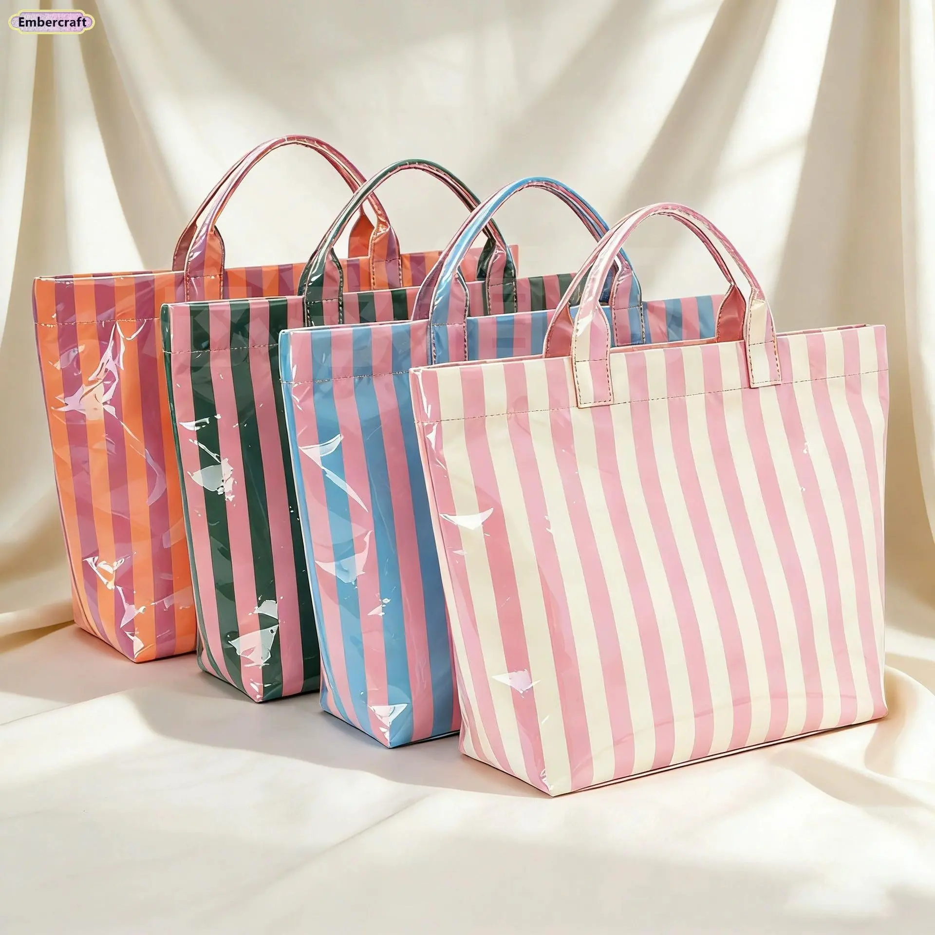 Women's Large Striped Lightweight Tote Bags - Open Top, Shoulder Strap, Nautical Beach Bag, Gifts for Women, Spacious Handbag for Casual Shopping, Travel, The Tote Bags For Women