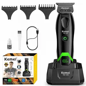 Kemei Km-1385 Wireless Electric Hair Trimmer, T-Type Blade, Rechargeable Beard Clipper, Precision Blade, High-Quality Barber Tool