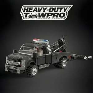 Police Tow for Truck Building Block Set, City Series Sports Car Transporter Trailer Model Ornament, Valentine'S Day Gift for Truck Enthusiasts