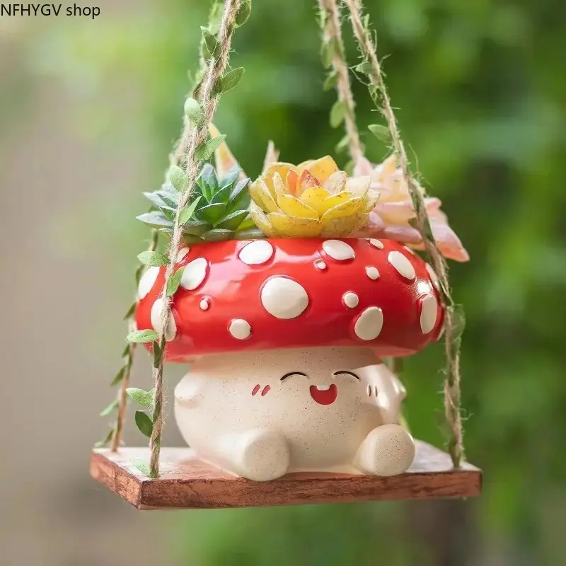 Smiley Face Hanging Planter With Drainage Hole, 3.9 Inch Cute Breathable Wall Flower Container, Stylish Boho Home Garden Decor Unique Mother’s Day Gift For Plant Lovers