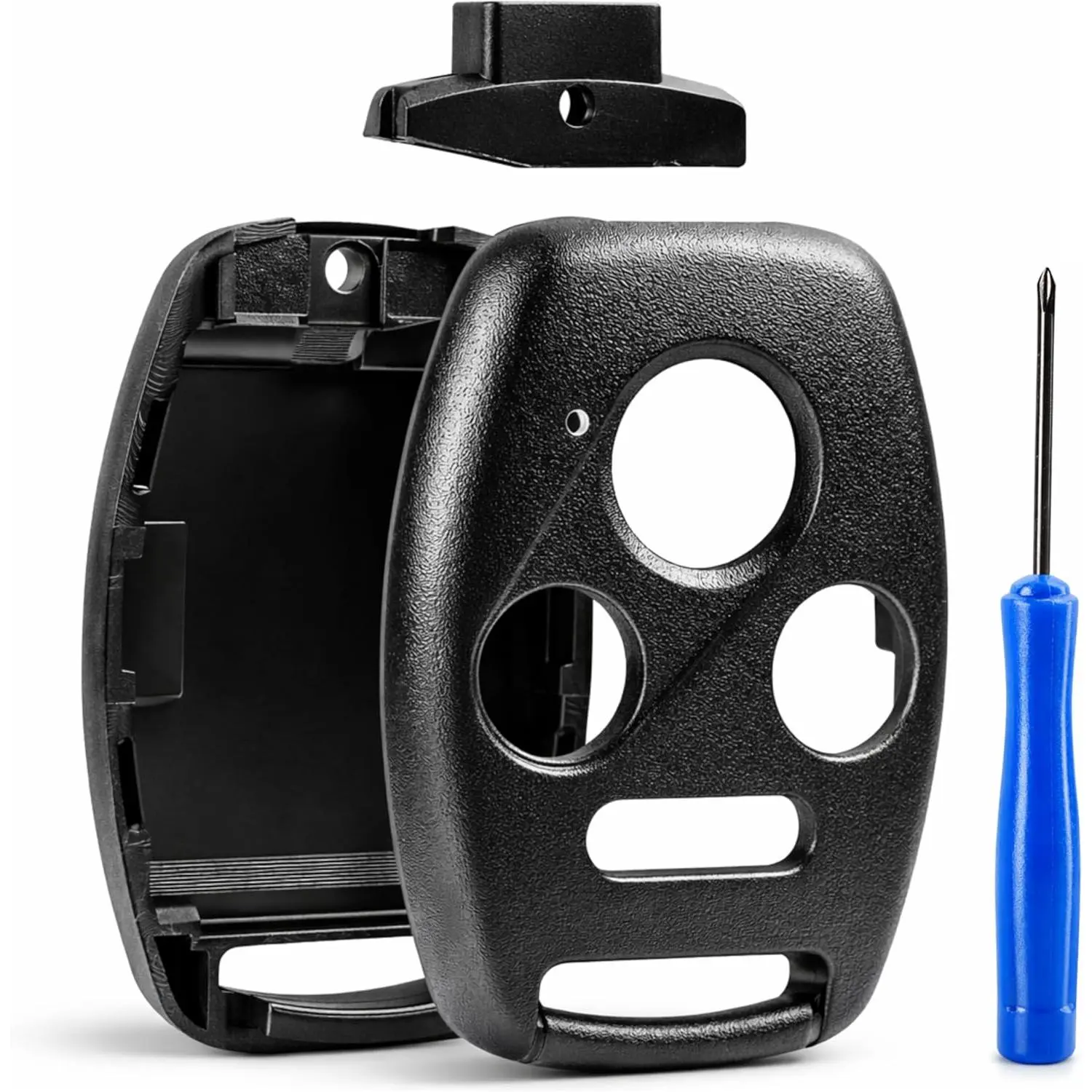 Cutting NOT Required - Key Fob Keyless Entry Remote Shell Case & Pad fits Honda 2003-2012 Accord / 2006-2013 Civic EX / 2009-2015 Pilot /2005-2006 CR-V, Diy, Plastic