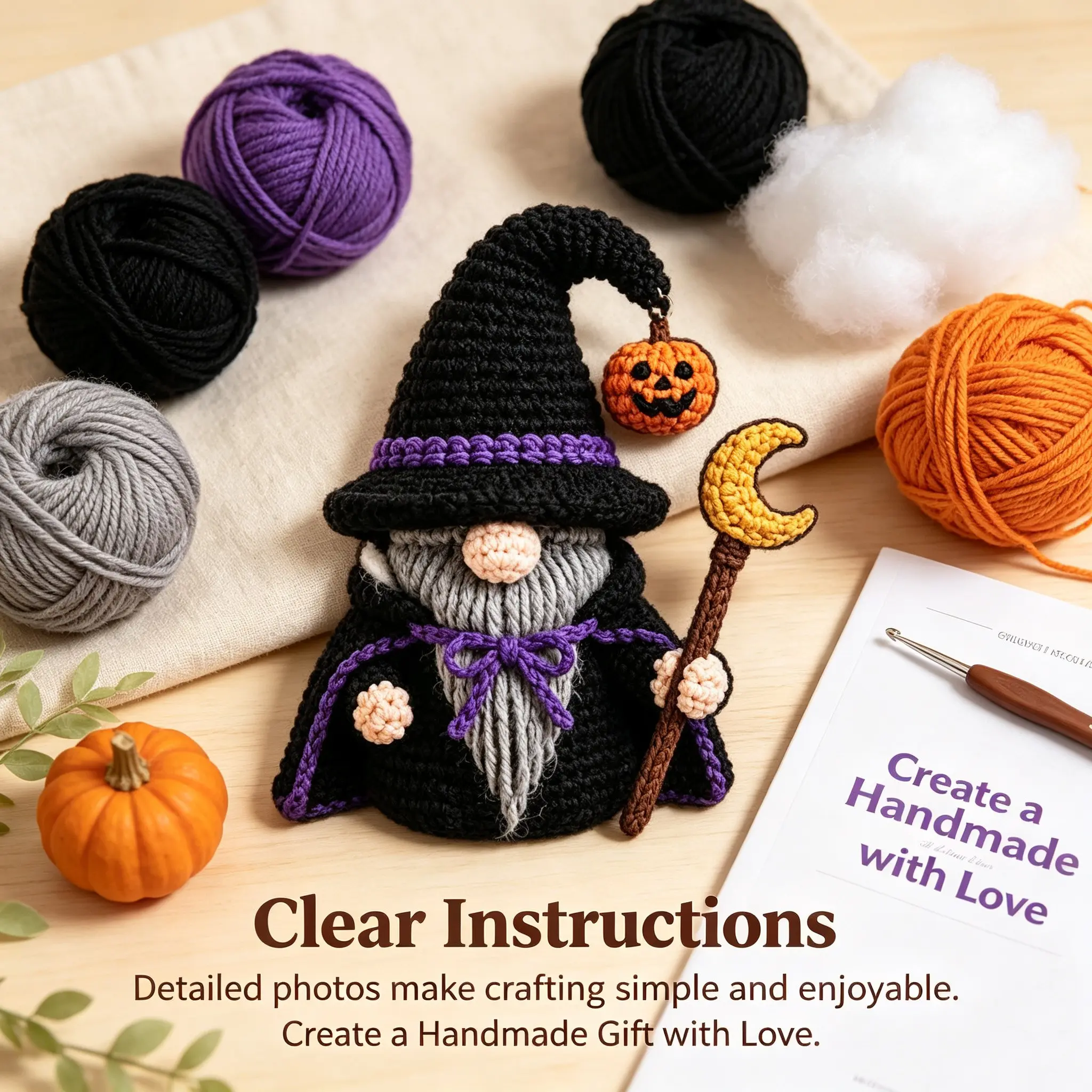 Beginner-Friendly Amigurumi Crochet Kit, Includes Detailed Instructions & Video Tutorial, Perfect Gift for Various Holidays
