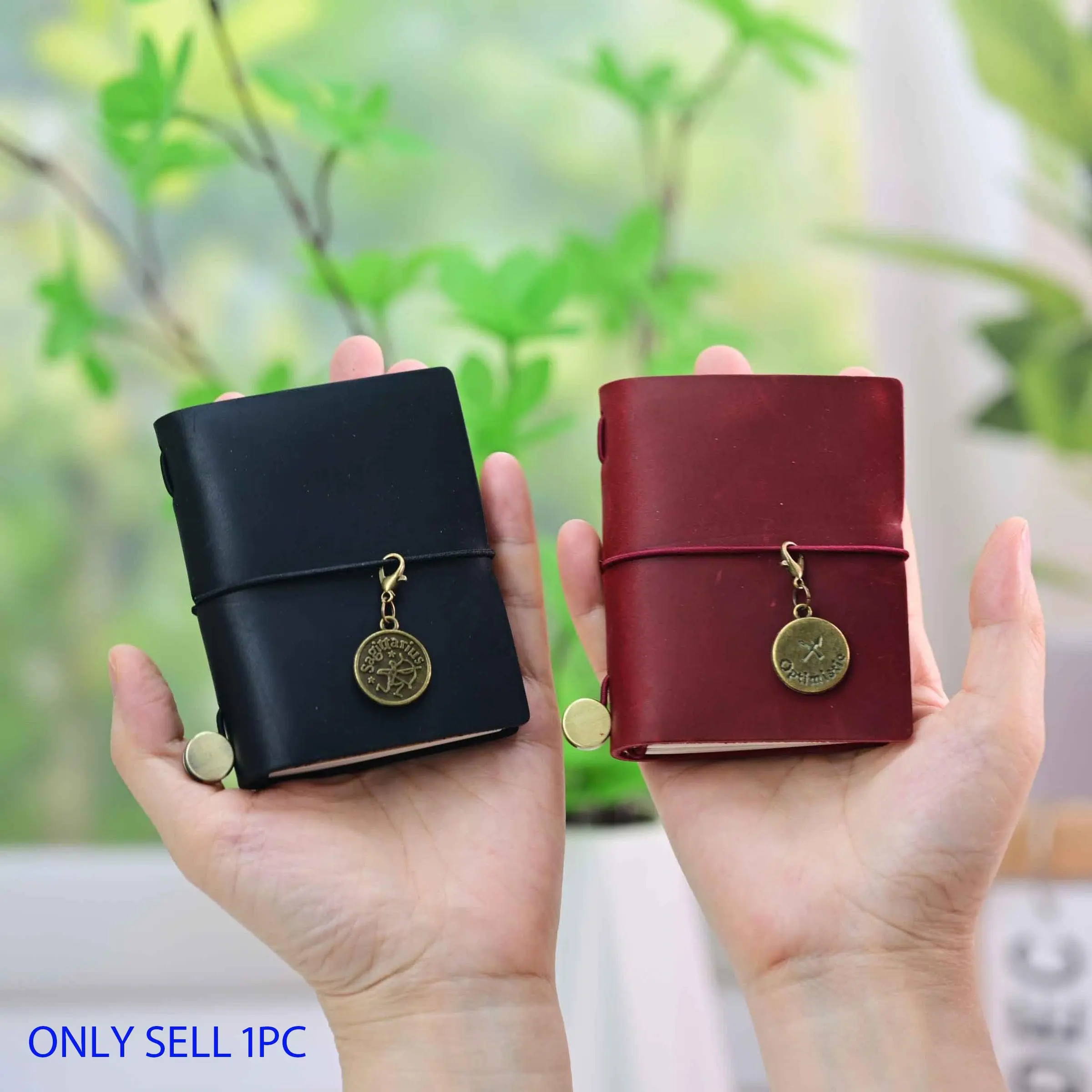 Leather Pocket Notebook, Mini Traveler Journal, Vintage Aesthetic, Vintage Quality, Durability, First Layer Cowhide, with Elegant Strap, Perfect Gift, All Year Round Use