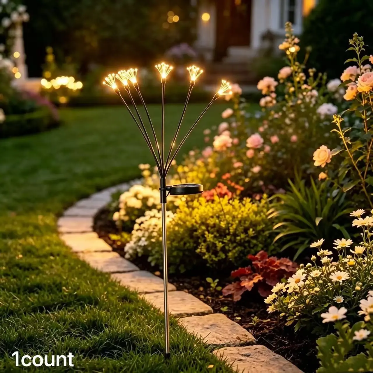 6-Head Solar Firework Light, Firefly Lamp, Firecracker Light for Garden Courtyard Decoration, Lawn Stake Light, Outdoor Lighting
