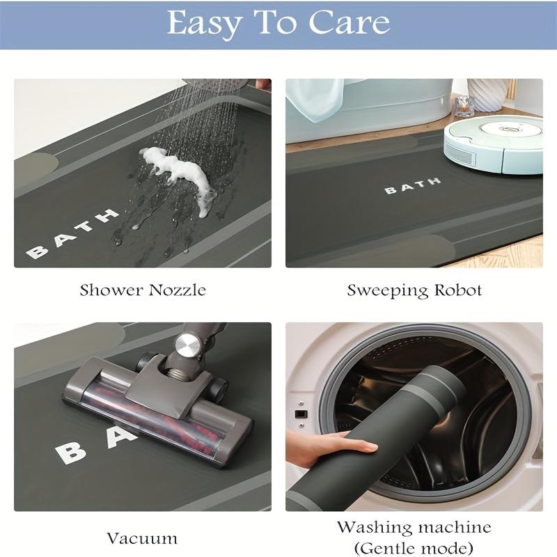 2D Flat 2pcs Brown Kitchen Absorbent Diatomaceous Earth Floor Mats, Vintage Plaid Style Long Rugs, Oil And Non-slip Backing, Fast Drying, Machine Washable, Soft And Comfortable, Suitable For Kitchen, Laundry Room, Bathroom, Hallway, Home Decor Rugs