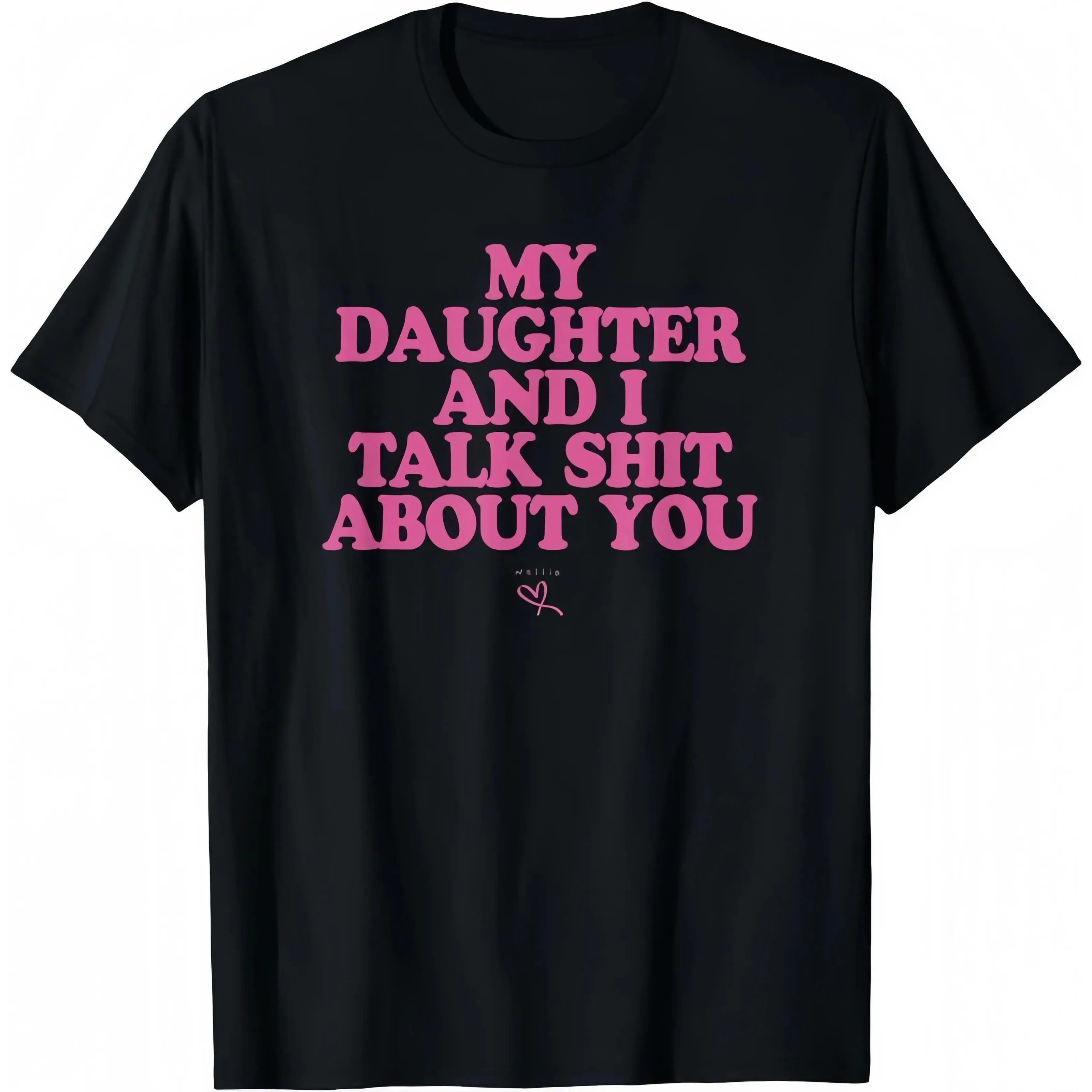 Men's Fitted Short-Sleeve Round Neck  T-Shirt - "My Daughter and I Joke About You" Funny Mom Gift for Everyday Wear, Menswear Top, Spring Glow Up, Summer Vibes