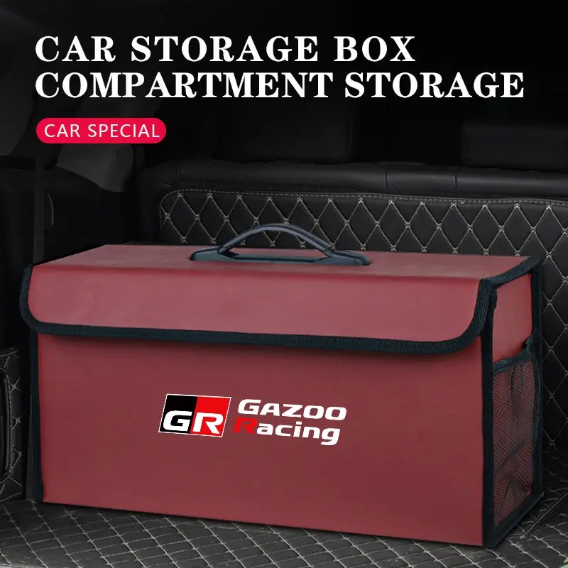 Car Trunk Organizer Box Multiuse Tools Storage Bag For Toyota Corolla Yaris Aygo Prius CHR Camry Auris Avensis Land Cruiser Prado 4Runner Hilux Harrier Avalon Venza Fortuner Verso Sienna Mirai