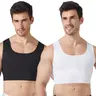 2 Pack Seamless FTM Chest Binder Tank Top, Men Style Transgender Chest Flattener Compression Vest, High Elastic Breathable Moisture Wicking Slim Body Shaper Undershirt for Daily Casual Workout Menswear