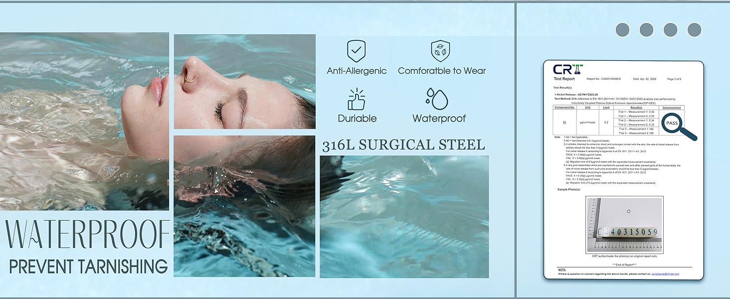 Jstyle 8 Pcs 16G 316L Surgical Steel Nose Rings Hoops Septum Rings Lip Rings Hypoallergenic Nose Clicker Ring Tragus Helix Cartilage Daith Rook Sleeper Earring Body Piercing Jewerly for Women Men