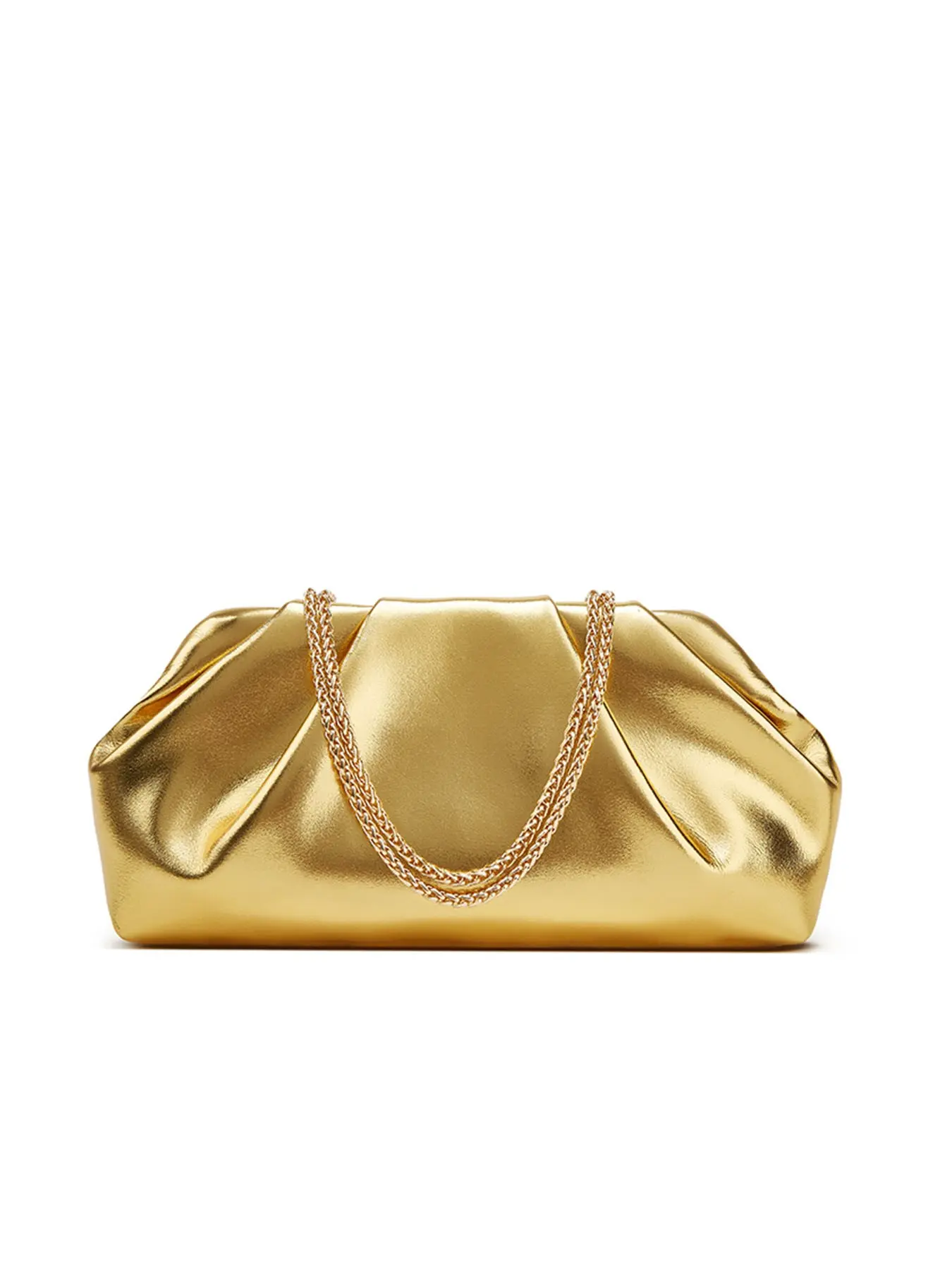 2026 New Glossy Folded Cloud Handbag, Detachable Chain Shoulder Bag, Soft Leather Evening Bag, Crossbody and Clutch, Chain Purse, Elegant Stylish Purse, Elegant Clutch