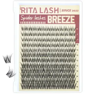 RITALASH 144PCS Wispy Spider Lash Clusters, Natural Breeze Eyelash Clusters D Curly Lashes Cluster 8-16mm Spider Cluster Eyelash Extensions Reusable Venus Individual Lashes Volume Cluster Eyelashes Diy False Eyelashes for Beginners DIY at Home