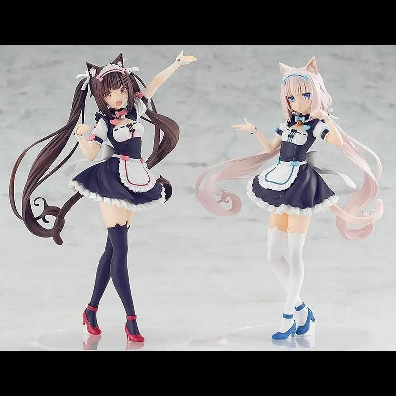Nekopara Chocola Vanilla KO Figurine, Kawaii Unisex Character Model, Desktop Ornament, Trendy Toy, Garage Kit Statue for Gifting