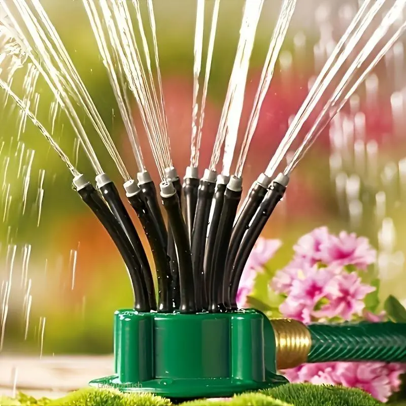 360 Degree Rotating Garden Sprinkler Set, Automatic Water Sprayer with Irrigation Accessories, No-Electric Portable Lawn Watering System for Yard, Garden & Farm Irrigation