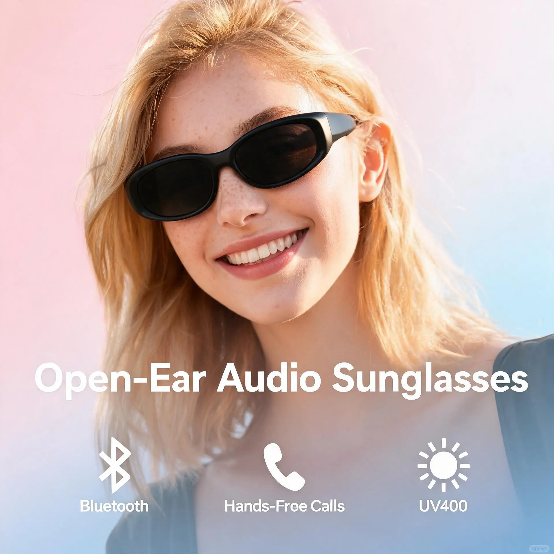 Audio Sunglasses for Active Life - Open-Ear Bluetooth Glasses for Cyclists, Drivers & Travelers | UV400 Lens, Hands-Free Calls, No Earbuds Needed