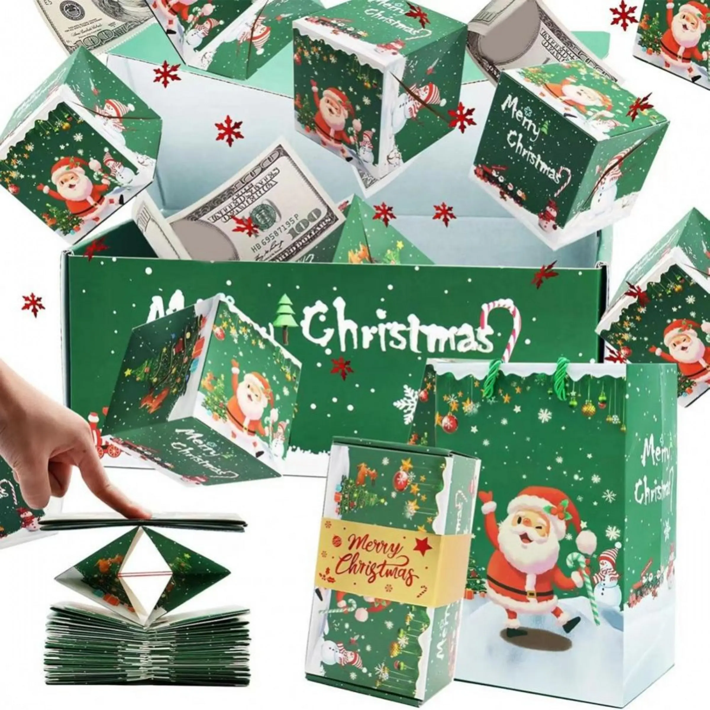 Christmas Explosion Gift Box, Pop-Up Surprise Box, Birthday Anniversary Valentine Proposal, DIY Money Envelope, Unique Jumping Box