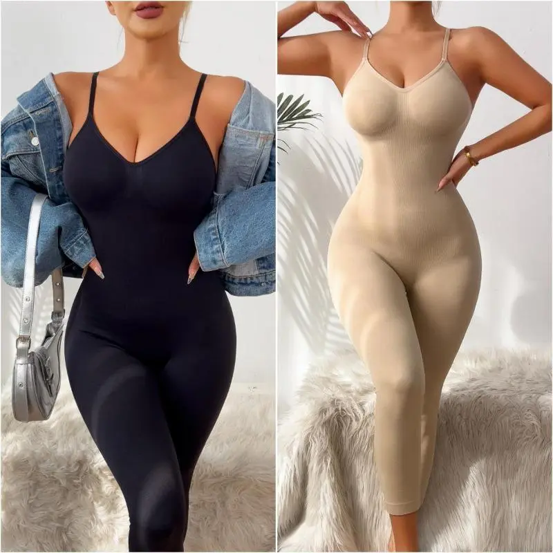 Women's Shapewear Bodysuit, Basic Tummy Control Cami with Spaghetti Straps, Seamless Nylon Slimming Top, Cute, Shapewear Tops, Lady, Fit, Basics