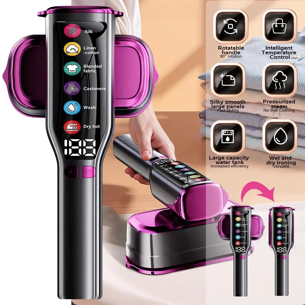 【Summerfinds】Garment Steamer for Clothes, Portable Travel Clothing Steamer Iron, 7 Mode with LED Display, 5s Fast Heating, 90° Swivel Handle, New Year Gift,Summervibes summerwins