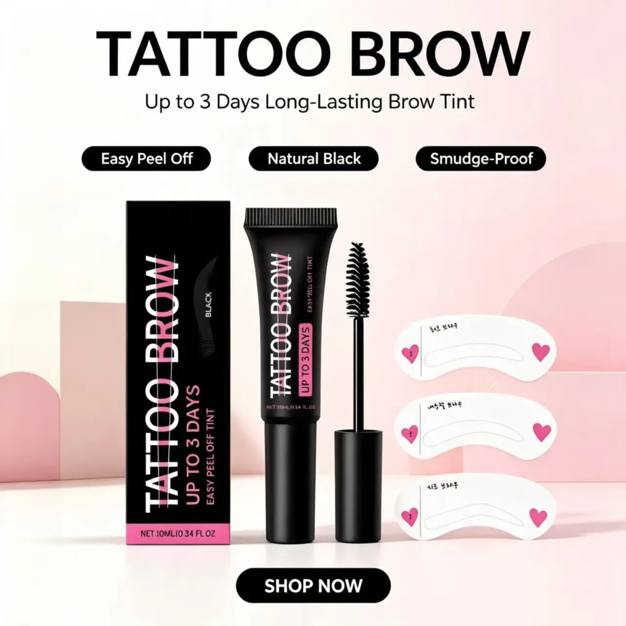 Tinted/Clear Hydrating Eyebrow Setting Gel with Iron Oxide - Cosmetic Temporary Eyebrow Gels, Long-Lasting Hold, Natural Finish, Nourishing Serum, Waterproof, Travel-Friendly for Summer Festival Makeup, Hyaluronic Acid Peel-Infused