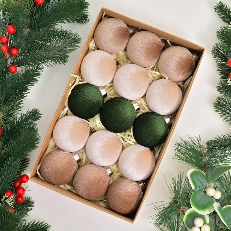 Flocked Christmas ball Christmas decorations Christmas ornaments Christmas tree decorations plush Christmas ball