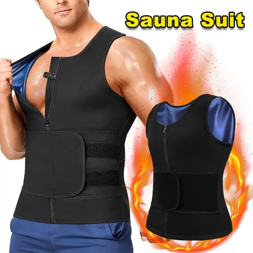 Men's Sweat Sauna Vest Suit Shapwear,Men Breathable Vest Tank Top - Breathable Stretch Activewear for Sports